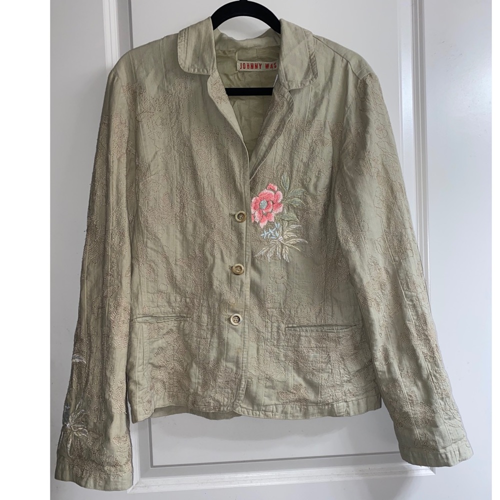 Johnny Was Floral Embroidered Jacket